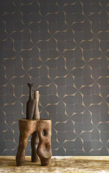 Обои Casamance — Sienna Anthracite / Dore 78130610 (Коллекция Striato — Textures)