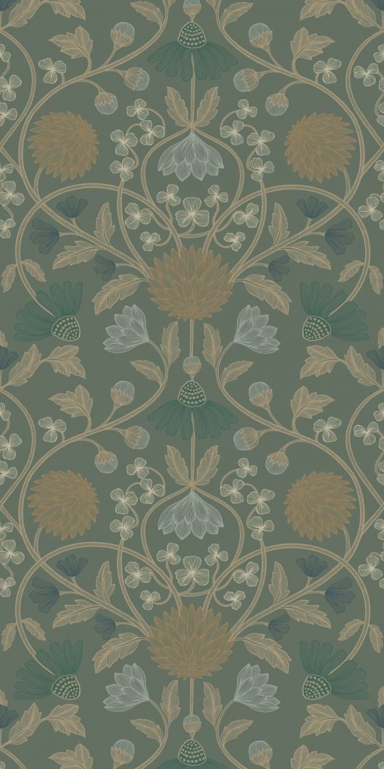 Обои Casamance — Hippolyte Vert de gris / Dore 70450712 (Коллекция Isadora)