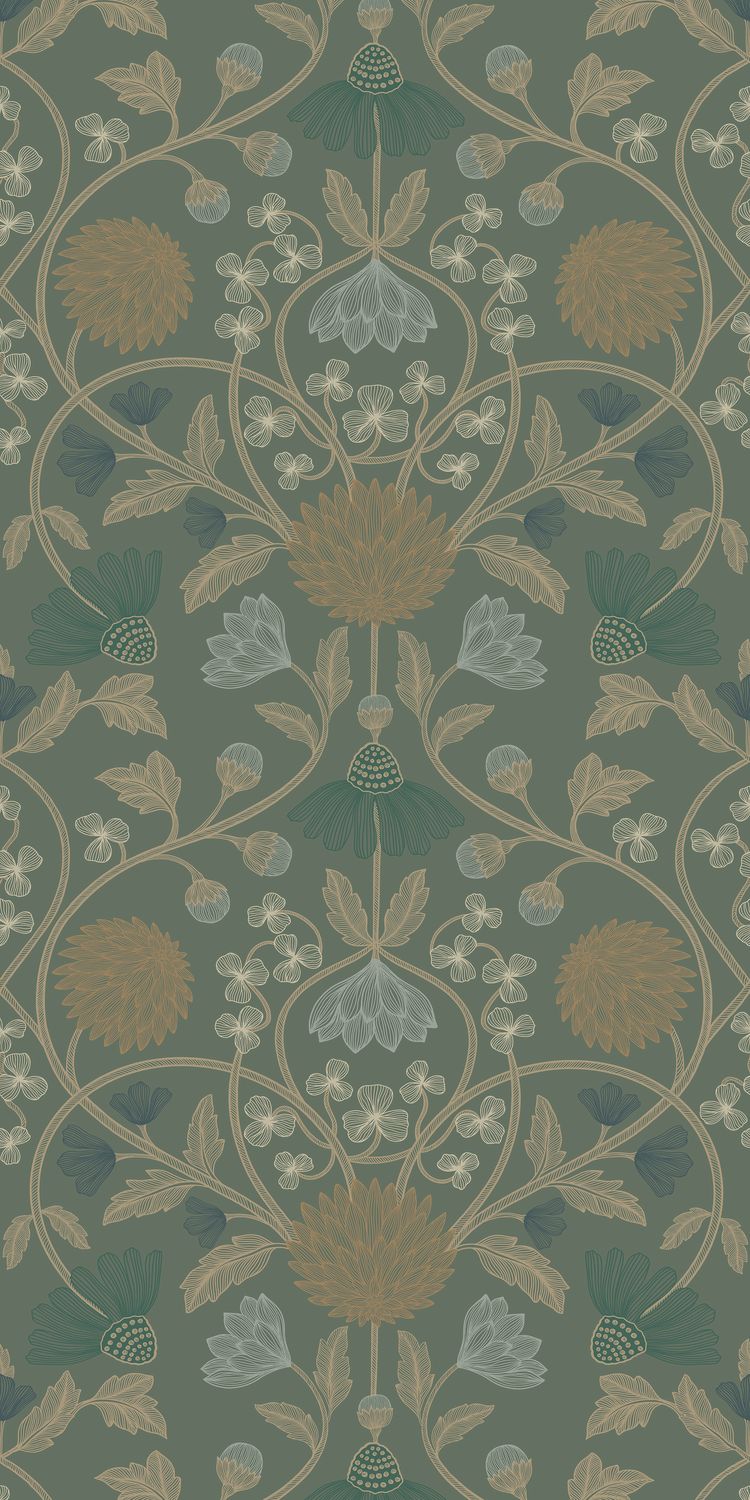Обои Casamance — Hippolyte Vert de gris / Dore 70450712 (Коллекция Isadora)