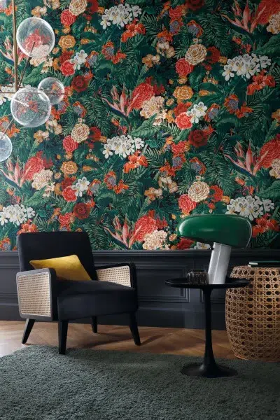 Обои Casamance — Eglantyne Vert Multico 70671740 (Коллекция Bagatelle)