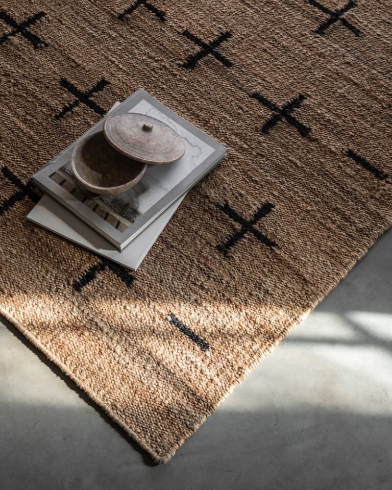 Ковёр Nordic Knots — Jute Cross – Black — 140×200