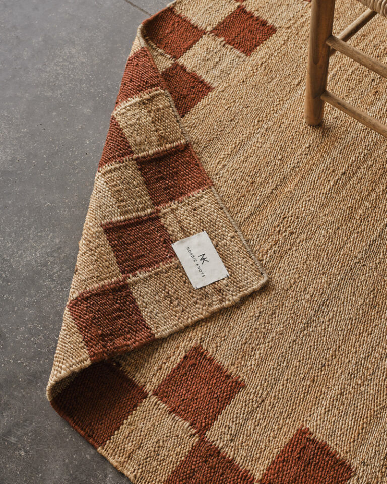 Ковёр Nordic Knots —  Jute Border – Red — 140×200
