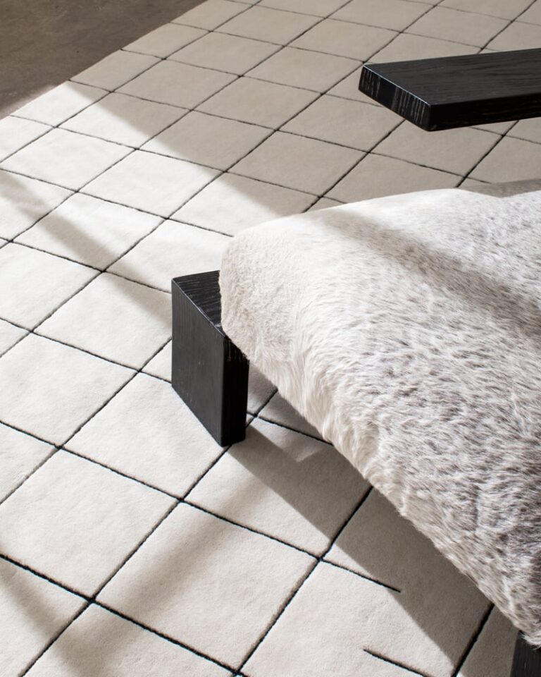 Ковёр Nordic Knots — Grid – Dusty White/Black — 250×350