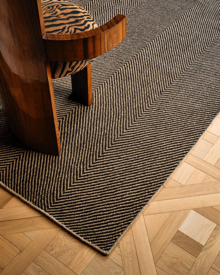Ковёр Nordic Knots —  Jute Herringbone – Natural/Black — 75×350