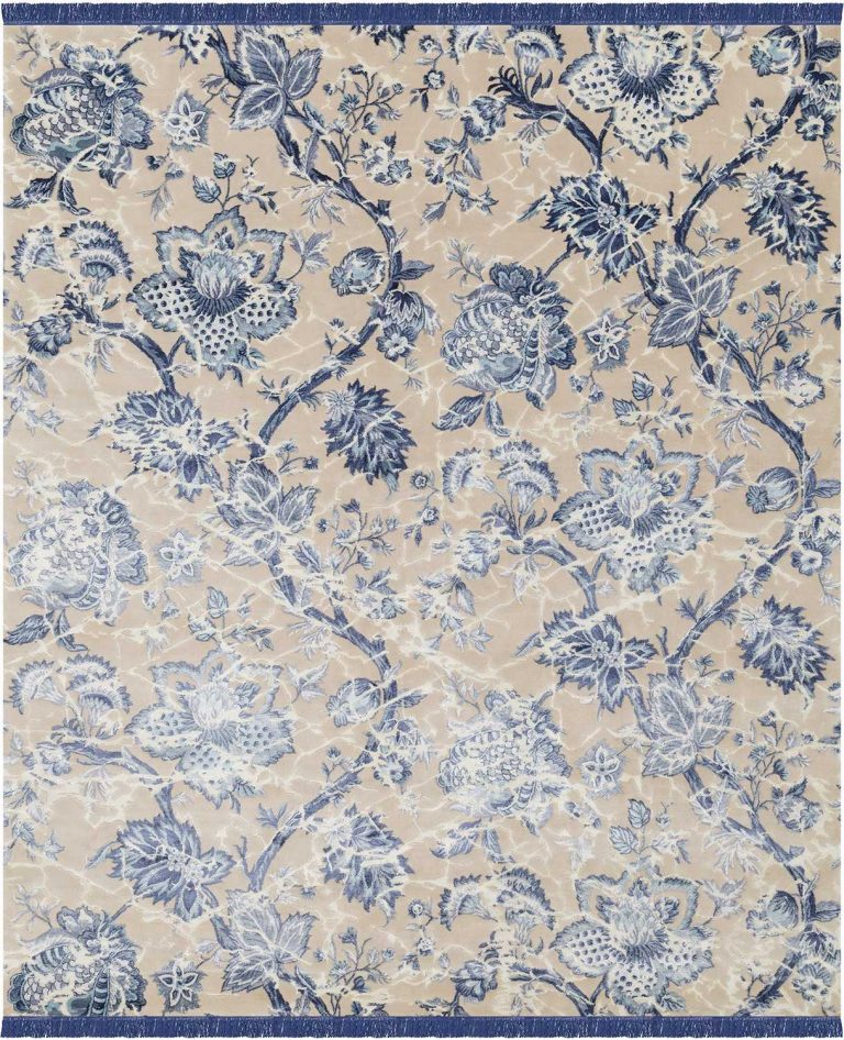 Индийский ковёр из шерсти и арт-шёлка — SHABBY CHIC
