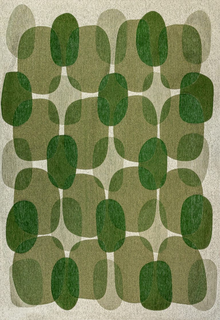 Бельгийский ковёр из полиэфирного шёлка - SHINY FEATHER - 200 x 280 (9449-CAFÉ-HEDGEROW GREEN)