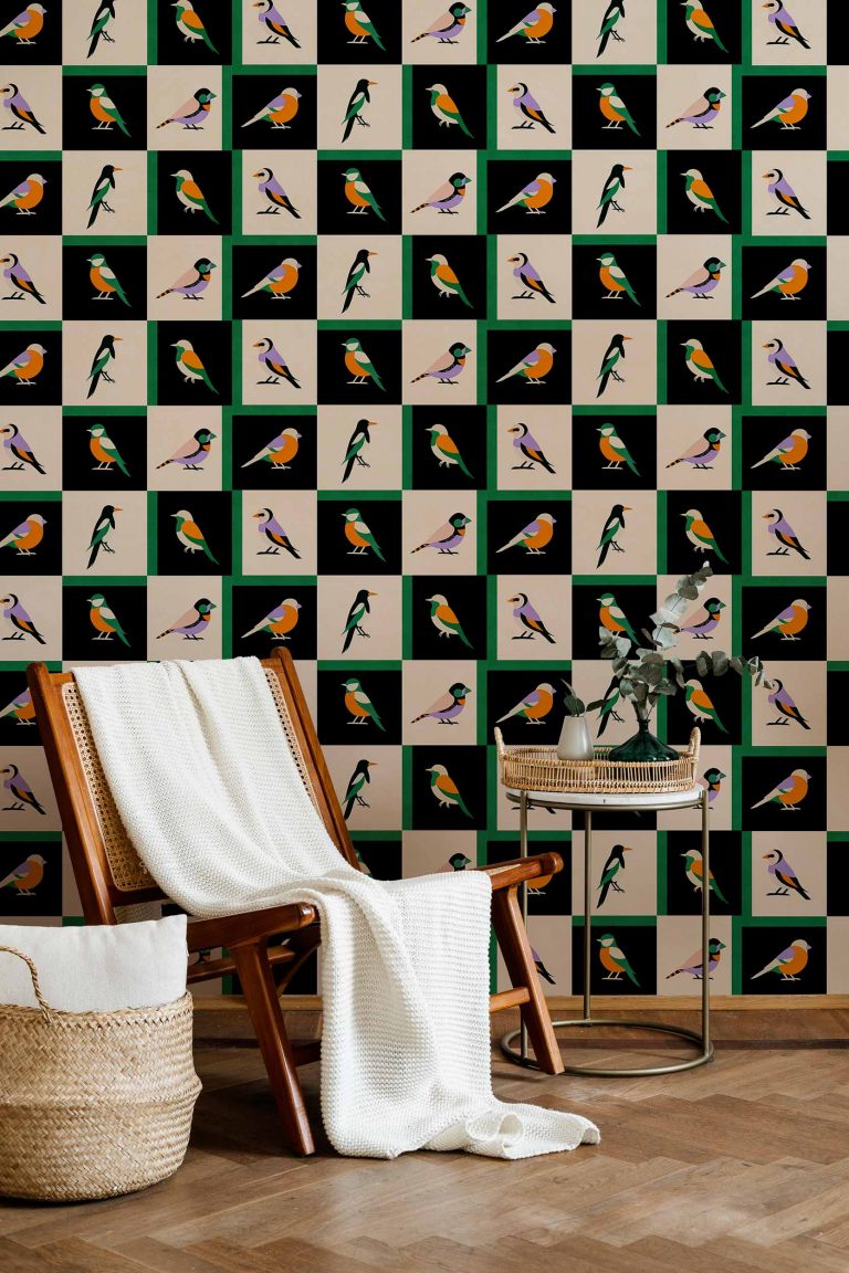 Обои Coordonne — Like a Bird Noir C00133 (коллекция Coco Davez Colortherapills)