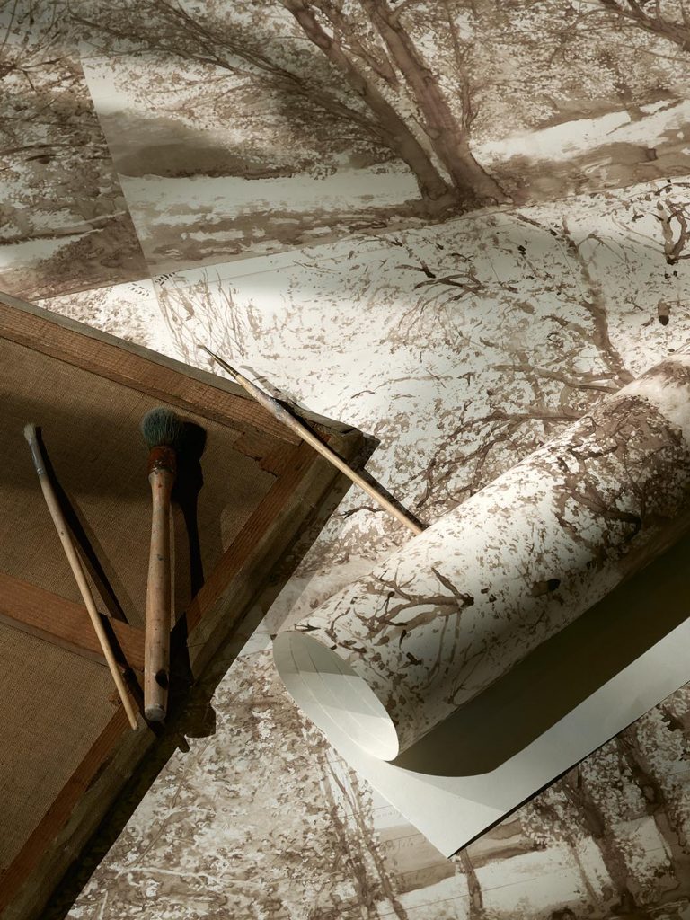 Обои Pierre Frey — Arbres et sous bois — Bouleau FP235001 (коллекция Cappuccino)