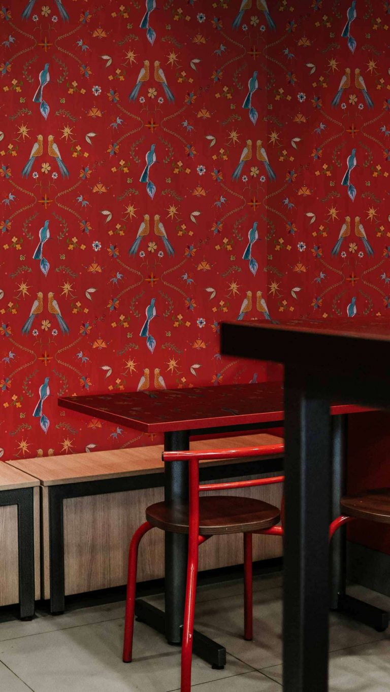 Обои Coordonne — Metaphoric birds Red A00930 (коллекция Central Saint Martins – Rest Time)