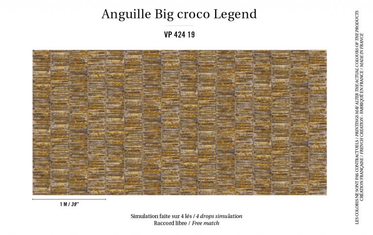 Обои Elitis — Anguille VP 424 19 (Коллекция Anguille Big croco Legend )
