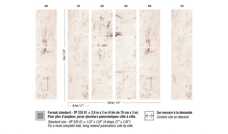 Обои Elitis — Tableau rose TP 335 01 (Коллекция Voiles de papier )