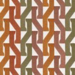 Ткань Casamance — Monogramme — Orange brulee / olive — 32560334