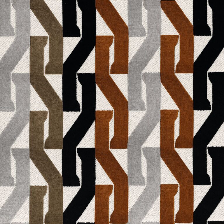 Ткань Casamance — Monogramme — Roux / noir de lune — 32560156