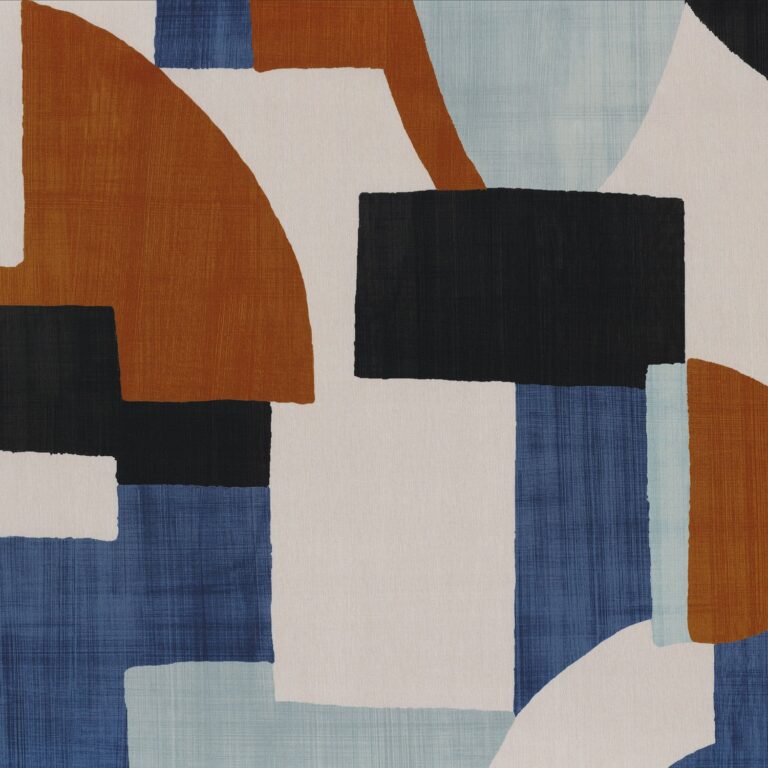 Ткань Casamance — Trompe l’oeil — Marine / fauve — 32820420
