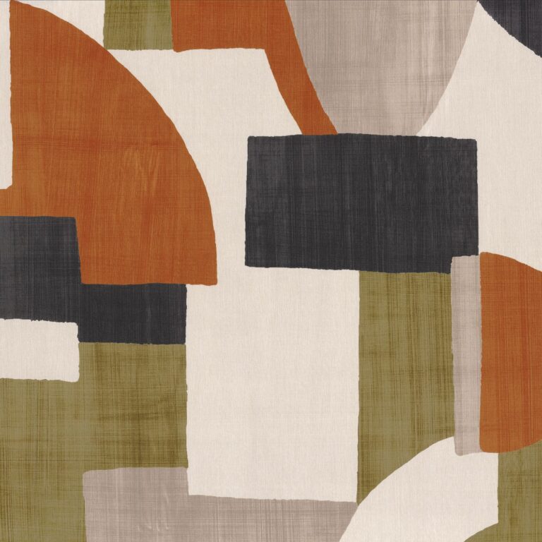 Ткань Casamance — Trompe l’oeil — Kaki / orange brulee — 32820318