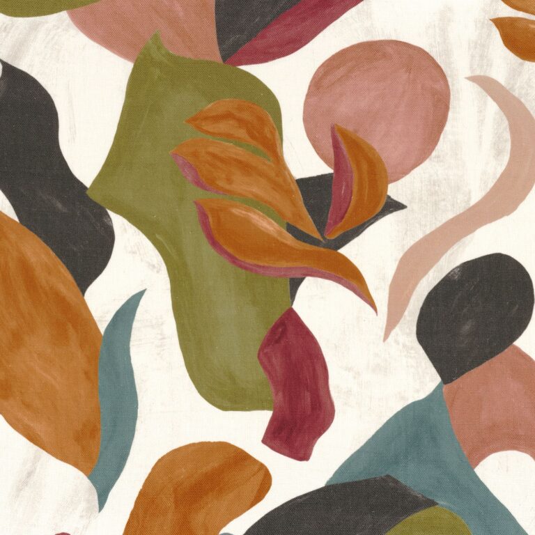 Ткань Casamance — Air de fete — Kaki/orange brulee — 32110104