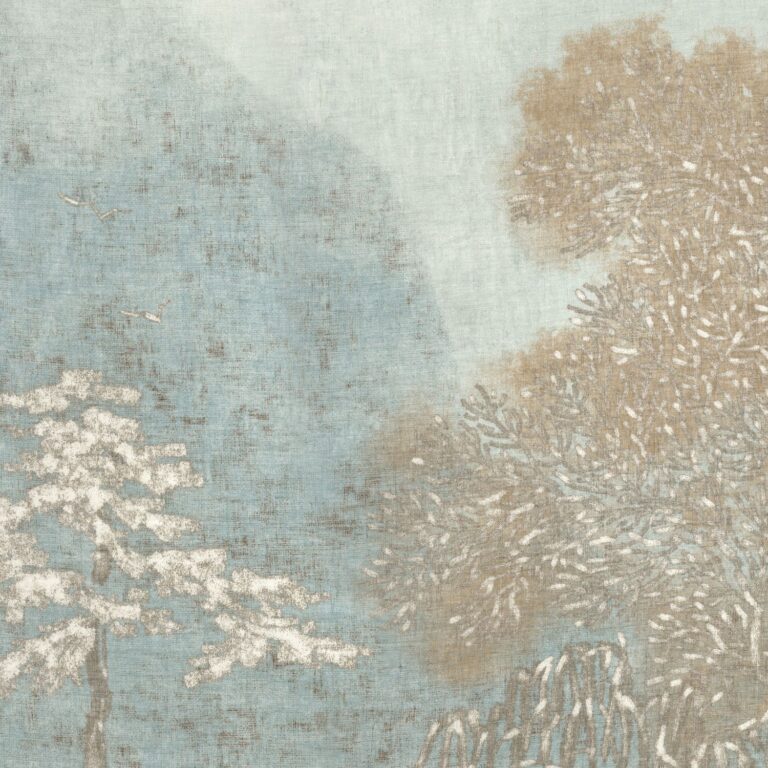 Ткань Casamance — Silence blanc — Bleu baltique — 83150220