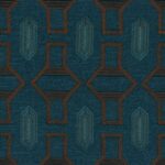 Ткань Casamance — Tali — Cognac / bleu sarcelle — 83440450