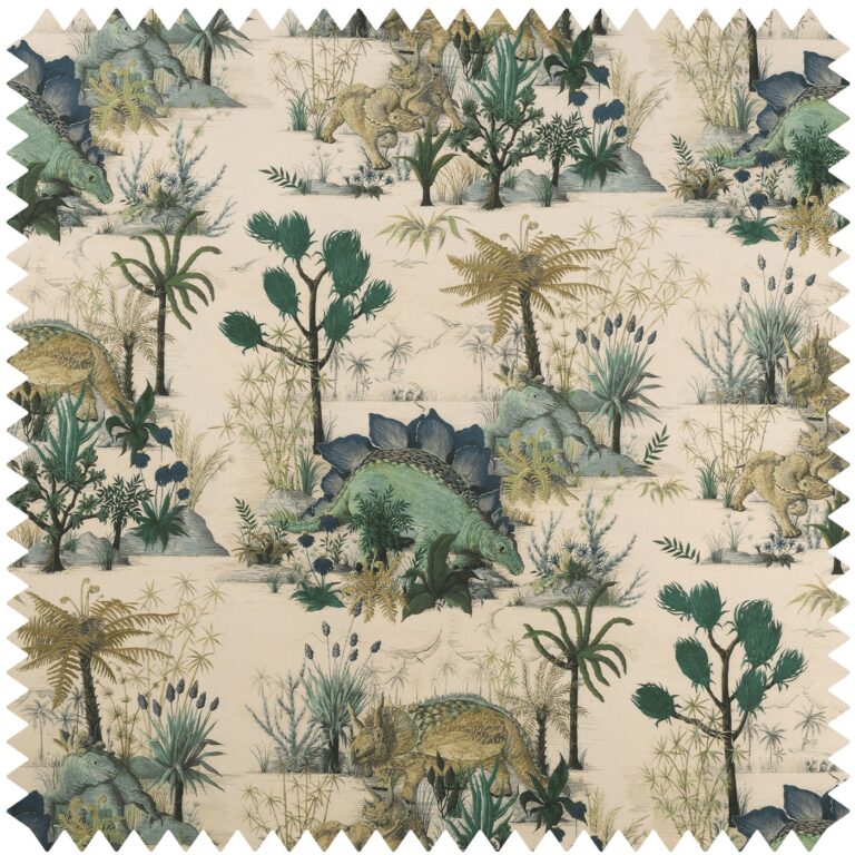 Ткань House of Hackney — Dinosauria Cotton Linen — Ecru
