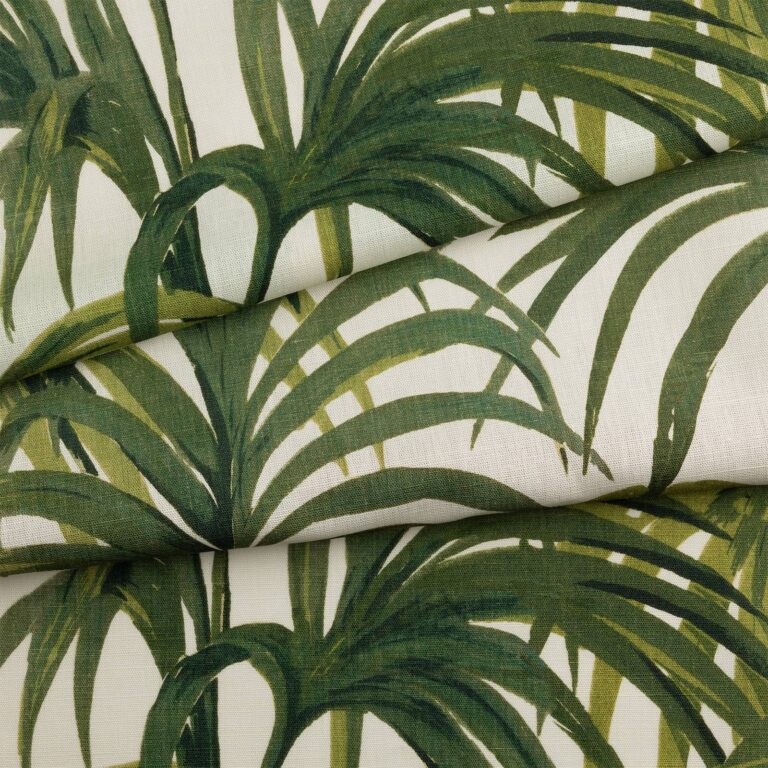Ткань House of Hackney — Palmeral Cotton Linen — Off White & Green