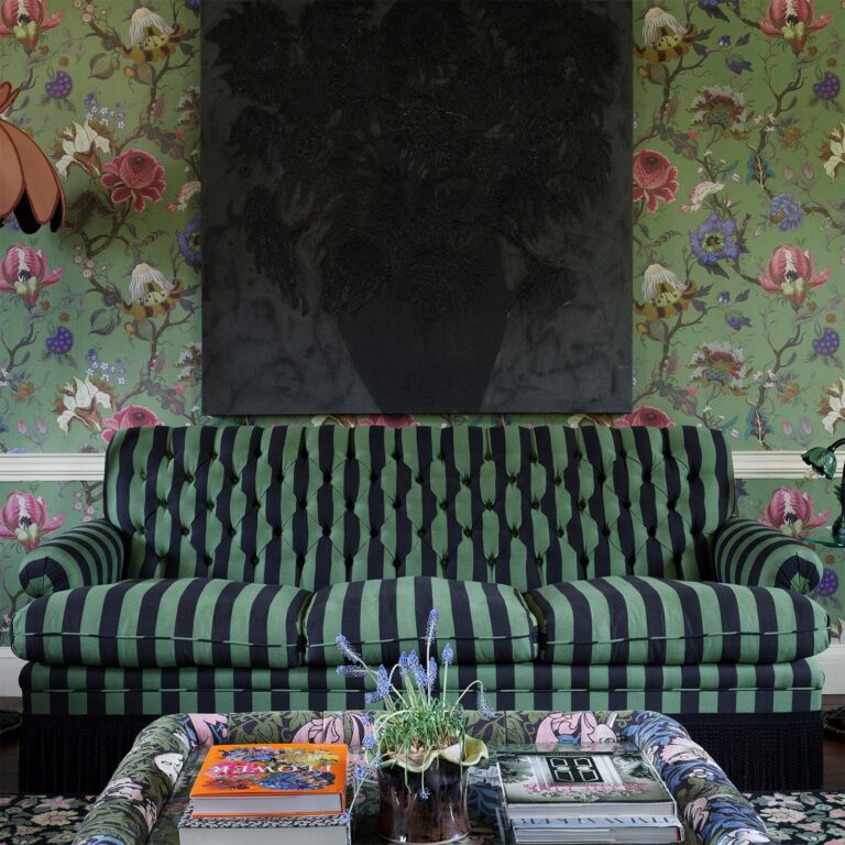 Ткань House of Hackney — Camelot Stripe Jacquard — Verdigris and Noir