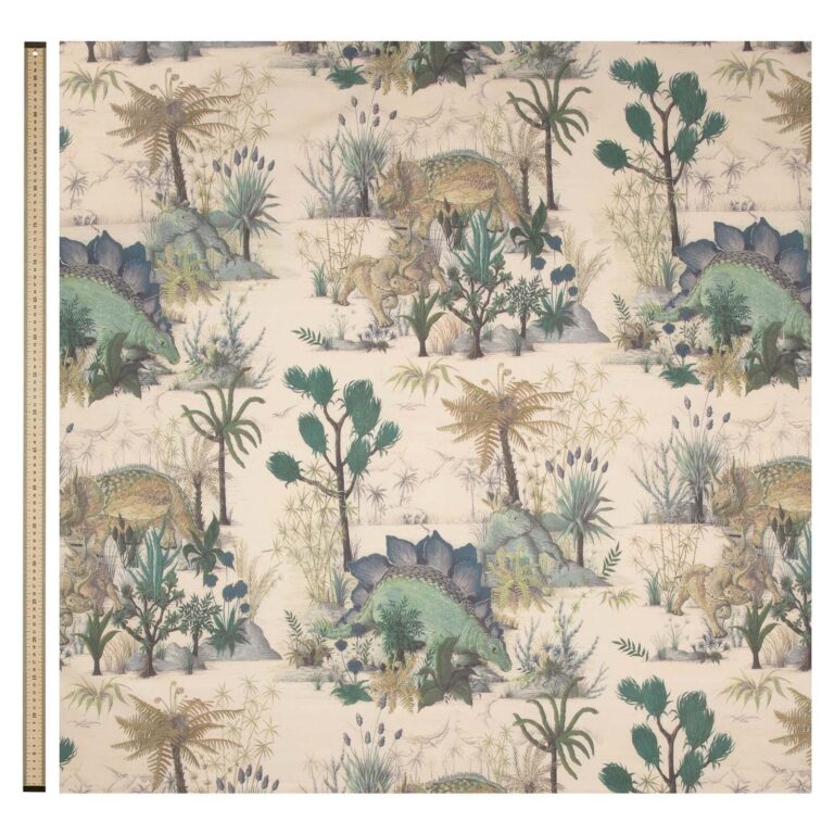 Ткань House of Hackney — Dinosauria Cotton Linen — Ecru