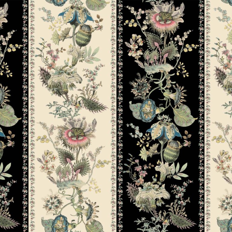 Обои House of Hackney — Flora Fantasia — Noir Stripe