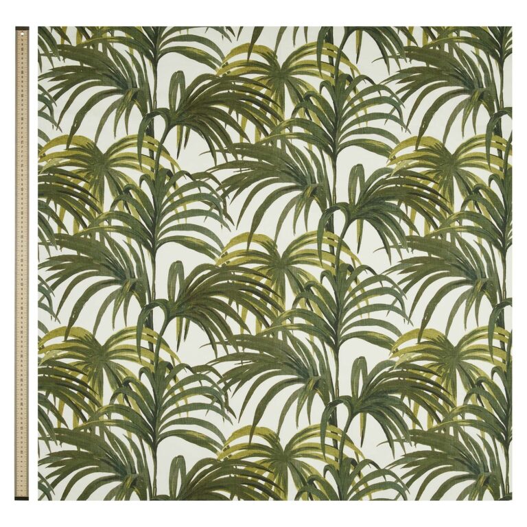 Ткань House of Hackney — Palmeral Cotton Linen — Off White & Green