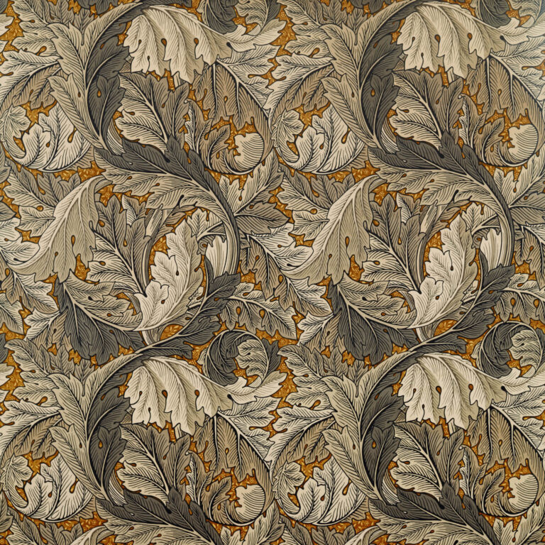 Ткань Morris & Co — Acanthus Velvet — Mustard/Grey — 226400