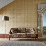 Ткань Morris & Co — Acanthus Velvet — Mustard/Grey — 226400