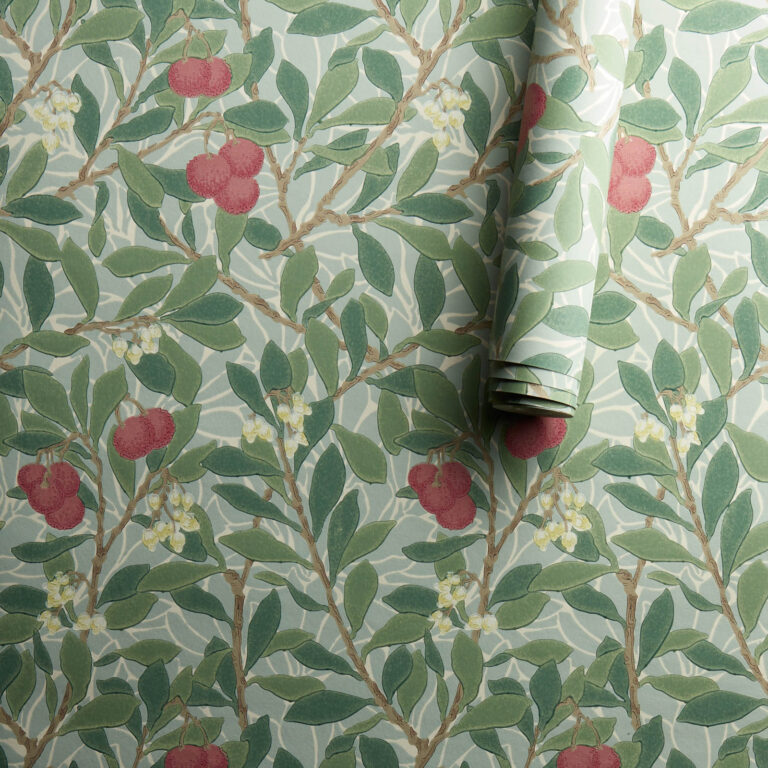 Обои Morris & Co — Arbutus — Thyme/Coral — 214719