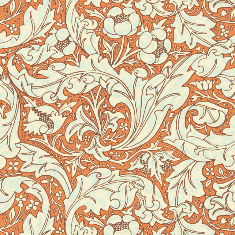 Обои Morris & Co — Bachelors Button — Burnt Orange/Sky — 217097