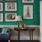 Обои Morris & Co — Bachelors Button — Olive/Turquoise — 216959