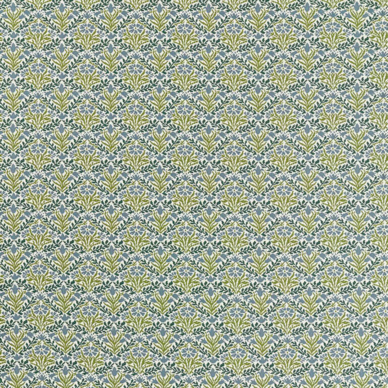Ткань Morris & Co — Bellflowers Weave Outdoor — Sky Blue/Forest — 237559