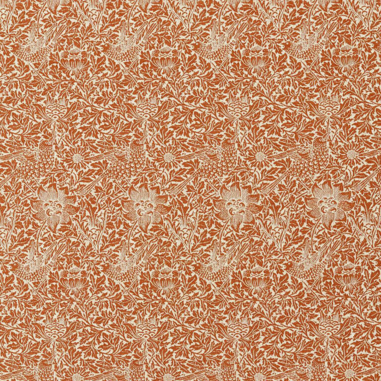 Ткань Morris & Co — Bird & Anemone Weave Outdoor — Apricot/Linen — 237581
