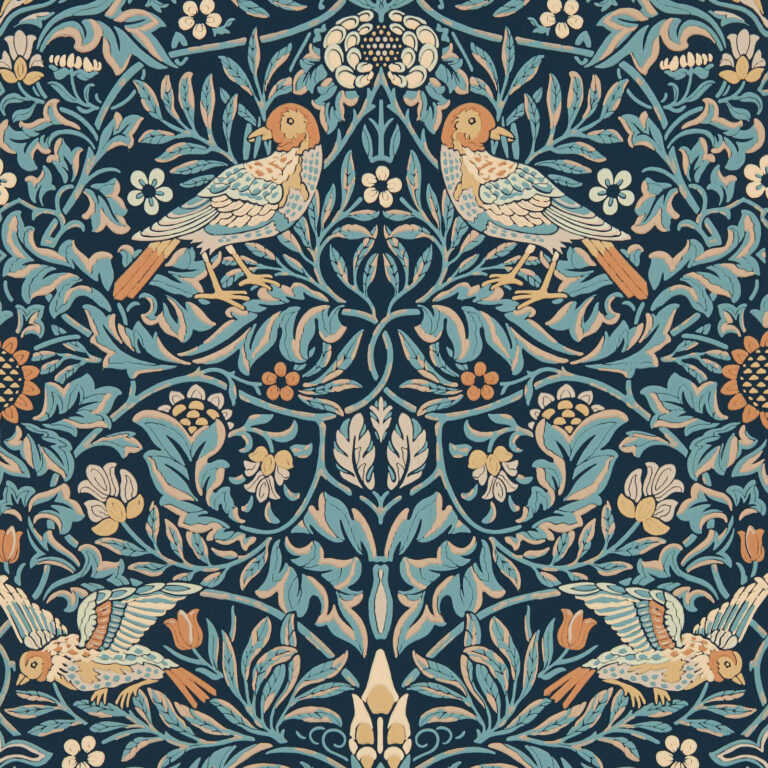 Обои Morris & Co — Bird — Webb’s Blue — 217193