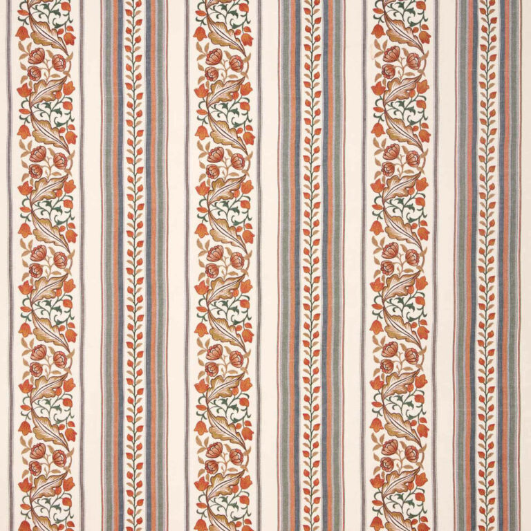 Ткань Morris & Co — Bluebell & Peony Embroidery — Russet/Forest — 237660