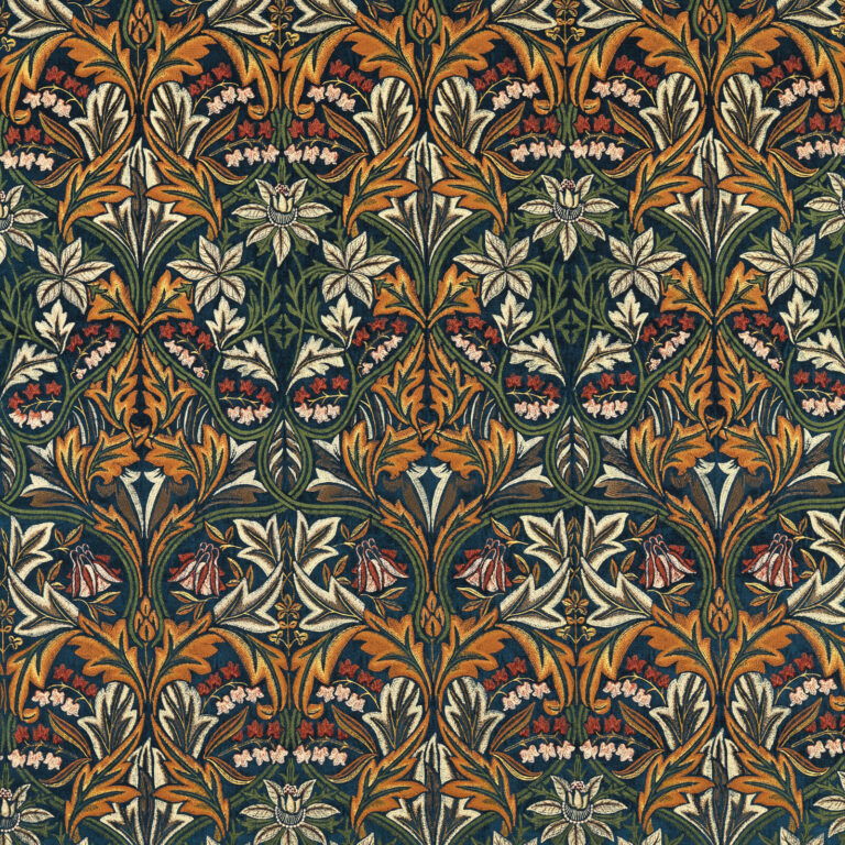 Ткань Morris & Co — Bluebell Embroidery — Indigo/Russet — 237293