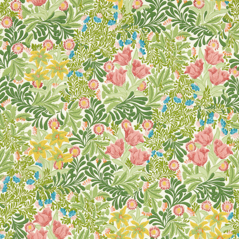 Обои Morris & Co — Bower — Boughs Green/Rose — 217205
