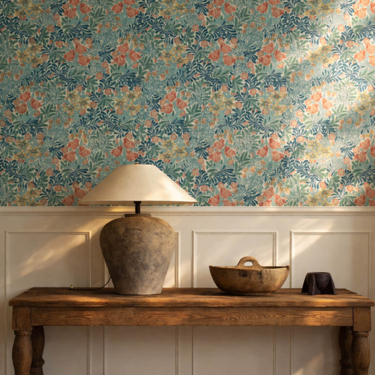 Обои Morris & Co — Bower — Indigo/Barbed Berry — 217203