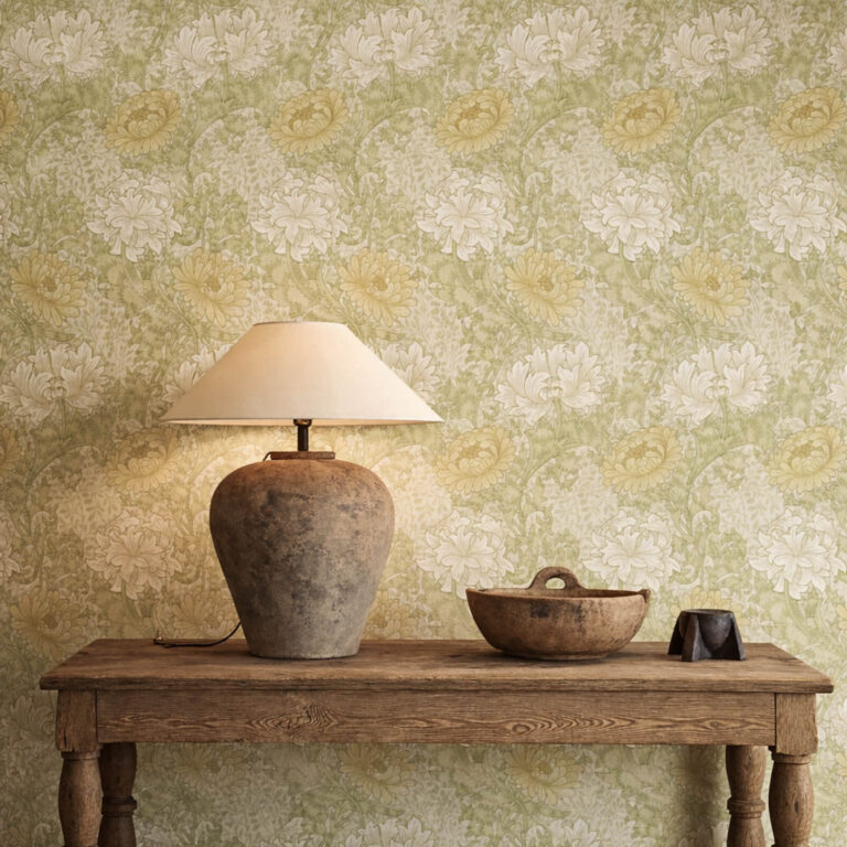 Обои Morris & Co — Chrysanthemum — Pale Olive — 212545