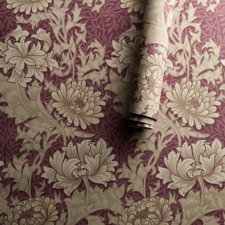 Обои Morris & Co — Chrysanthemum — Wine — 212548