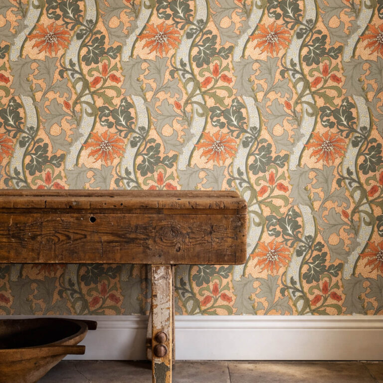 Обои Morris & Co — Cornflower — Russet/Teal — 217581