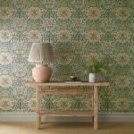 Обои Morris & Co — Daisy & Oak — Madder/Teal — 217586