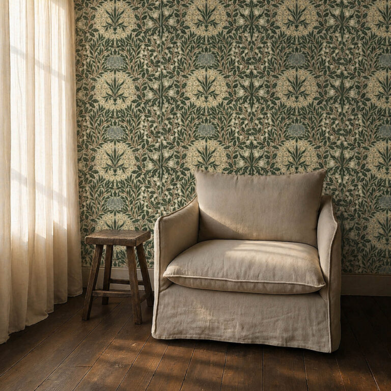 Обои Morris & Co — Daisy & Oak — Sage/Forest — 217585