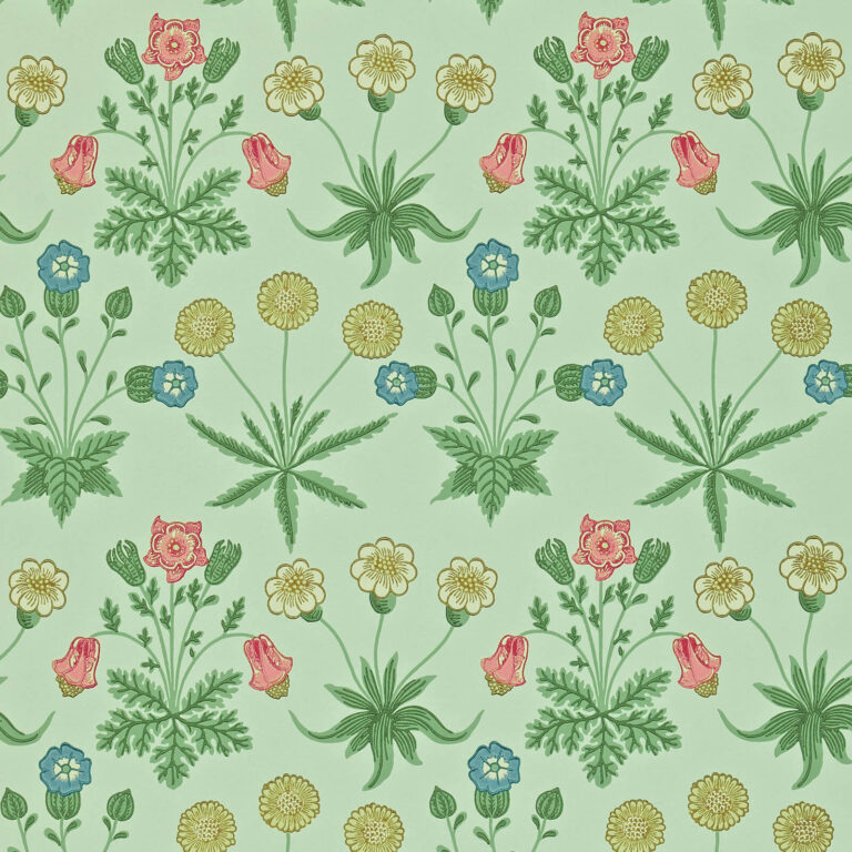 Обои Morris & Co — Daisy — Pale Green/Rose — 212559