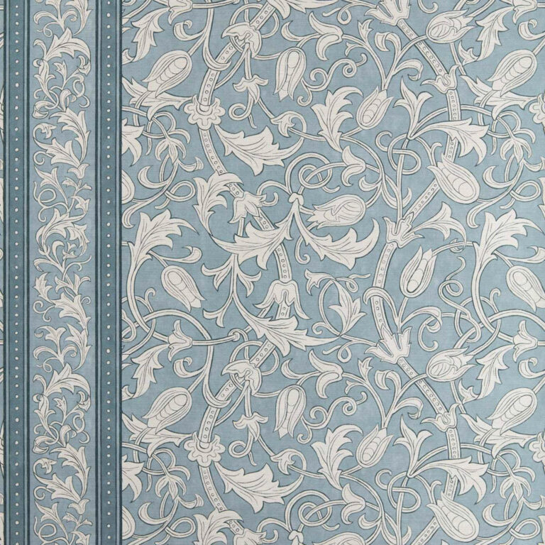 Обои Morris & Co — Etched Scrolling Tulip — Faded Indigo — 217604