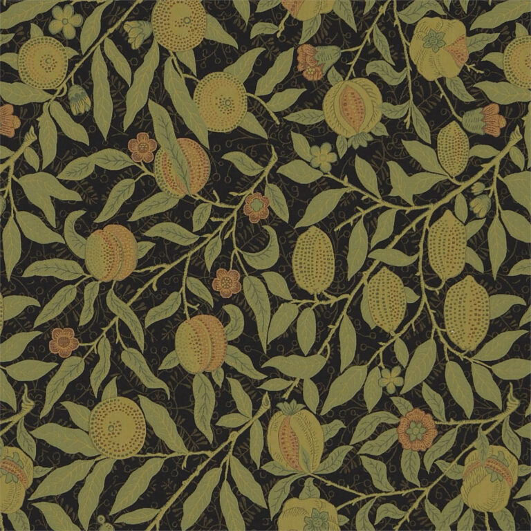 Ткань Morris & Co — Fruit Weave — Black/Claret — 230286