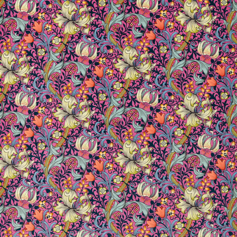 Ткань Morris & Co — Golden Lily Velvet — Serotonin Pink — 520003