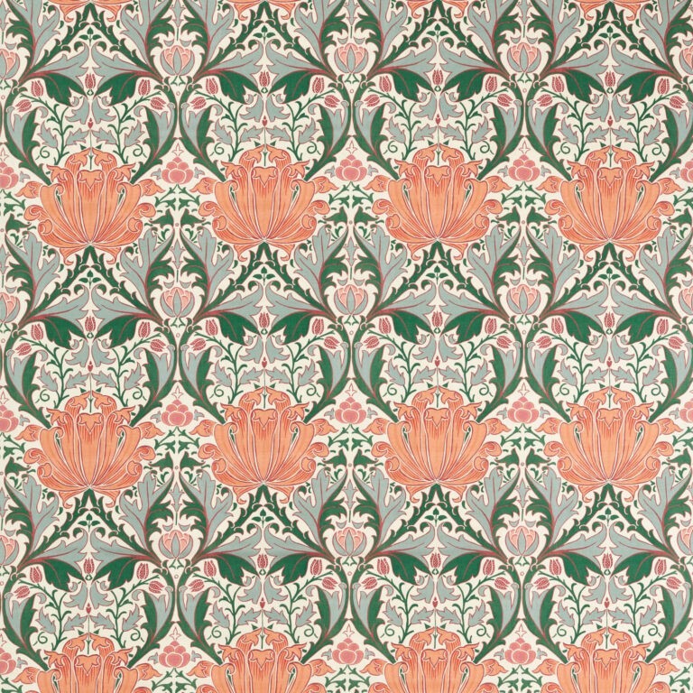Ткань Morris & Co — Helena — Peach/Teal — 227238